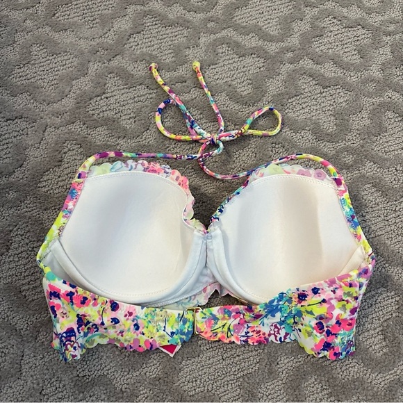 Victorias Secret The Flirt Ruched Bandeau Bikini Top Getaway Halter 32C Sexy - Picture 3 of 6